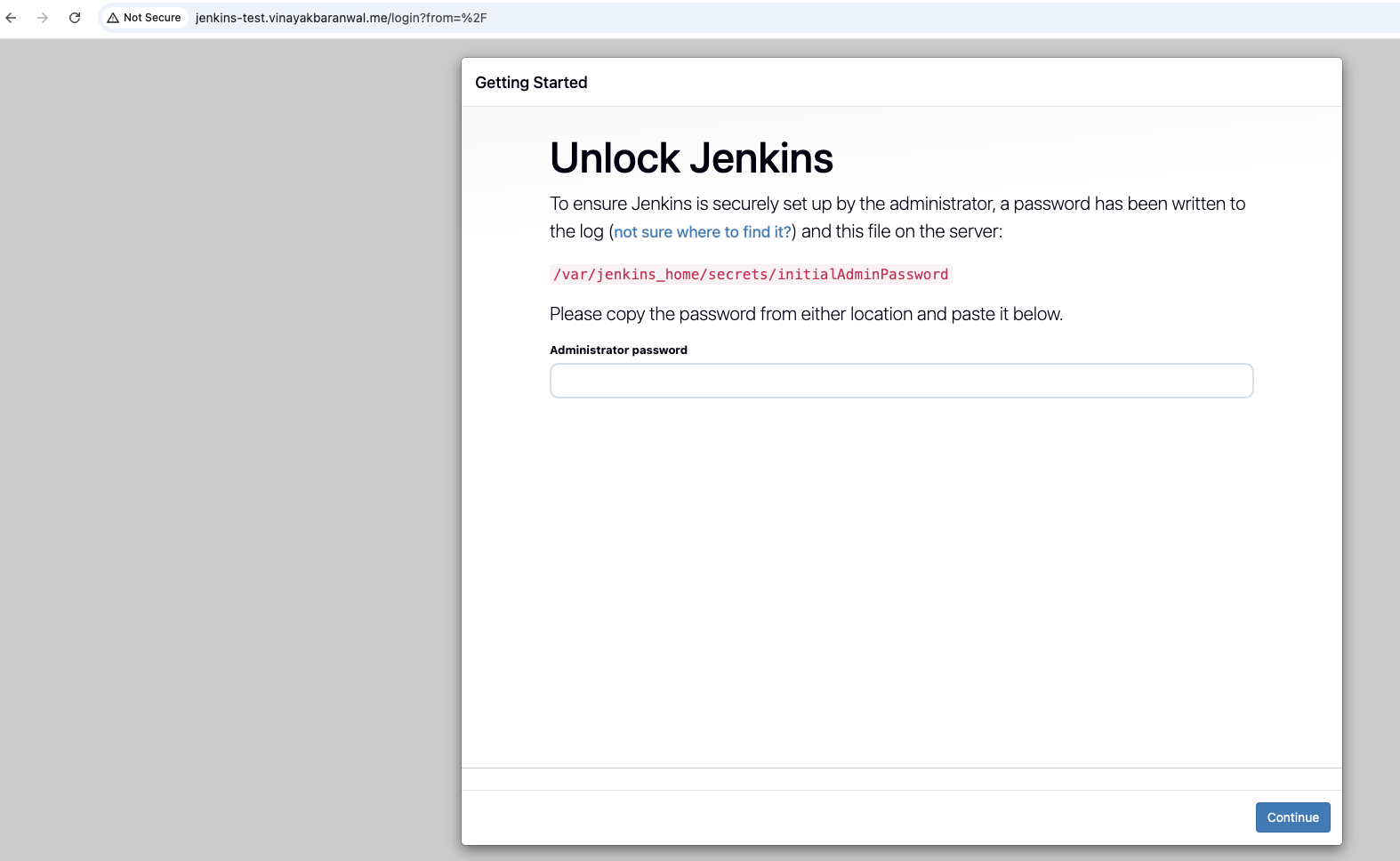 Jenkins installed and running